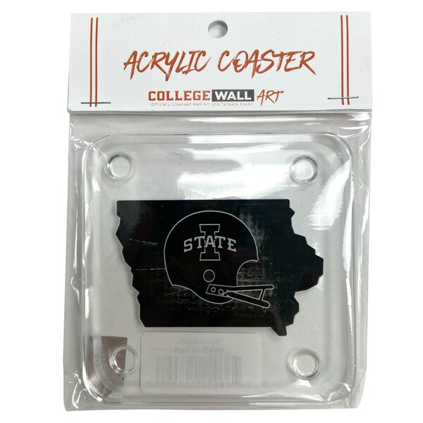 I-State Black Football Helmet & State Acrylic Coaster (4.5"x4.5") (was $11.99)